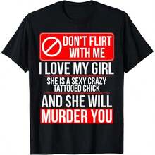 Camiseta a juego para parejas con diseño de novia tatuada. - Negro - Ver 1