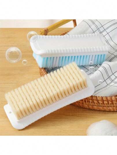 Bàn chải giặt ủi chuyên dụng với tay cầm chống trượt và lông mềm/cứng - Chà rửa nhẹ nhàng, thích hợp cho quần áo mỏng manh, giày dép, trang sức và các bề mặt cứng - Bàn chải chà rửa quần áo, thích hợp cho các vết bẩn cứng đầu, làm sạch an toàn các vật dụng mỏng manh.