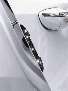 Sparkling Diamond Car Door Edge Guards, Fashionable Anti-Scratch Protective Strips, Cute Shiny Car Rearview Mirror Decorations, Universal Exterior Accessories - Anti-collision Stickers - View 2