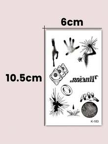 1 hình xăm tạm thời phong cách Y2K, hình in bàn tay màu đen, bóng, mắt, vết nứt, hình xăm họa tiết nhỏ, chống thấm nước, chống mồ hôi, thích hợp cho chân, cổ tay, mắt cá chân, cổ, phù hợp cho cả nam và nữ, trang trí nghệ thuật cơ thể thời trang, hình xăm ý nghĩa cho người dùng, có thể dán lên cánh tay, vai, chân, eo, cổ, ngực, bàn chân, hình xăm bạn thân. - màu đen - Xem 7
