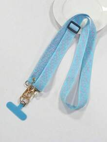 1pc Fabric Embroidered Phone Lanyard, Adjustable Crossbody Strap, Phone Case Hanging Chain, Halter, Charging Port Card Slot, Anti-Lost Phone Lanyard With Clip - Multicolor - View 13