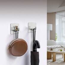 4 chiếc móc dán tự dính màu đen cổ điển chống thấm nước dùng trong phòng tắm, hình vuông, có thể dán lên mũi. - Nhiều màu - Xem 4