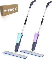 24" Dry Mops For Floor Cleaning, Microfiber Mop Spray System, Commercial Heavy-Duty Wet Mops With 28oz Big Tank, 2 Washable Pads (Commercial Blue, 24inch-2Pack) - 商業藍 - 查看 7
