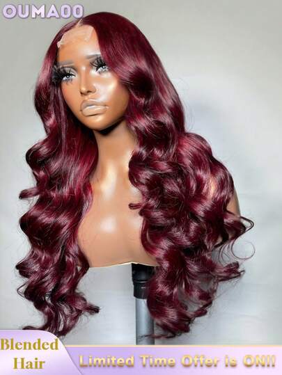200% Ultra High Density Body Wave Wig - 13x6 HD Lace Front Virgin Human Blended Hair, Pre-Plucked Glueless & Ready To Wear, Natural Look With Voluminous Curls For Women