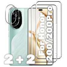 2+2pcs High-Definition Tempered Glass Screen Protector And Camera Lens Protector For Honor Magic 7 Pro 5G/ Magic 7 Lite /Magic 7 /Magic 8 Pro /Magic V3 /Magic V5, Curved Full Coverage, Bubble-Free, High Clarity, Specially Designed For Honor Magic Series - Clear - View 10