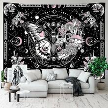 Bandera de fondo (sin ganchos), tapiz de mariposa esqueleto, tapiz de calavera y seta en blanco y negro, decoración de habitación estética hippie, tapiz de pared, telas de fondo, decoración creativa de pared interior, tapiz de pared para habitaciones de fans, decoración de tela de pared interior, regalo deportivo de vacaciones, decoración del hogar con tema de fútbol - BGT8078 - Ver 6