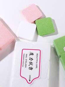 300/900片装无绒指甲巾，粉色/白色/绿色美甲巾，用于指甲准备和卸甲，无绒指甲凝胶擦拭巾，睫毛嫁接巾，指甲和睫毛嫁接日常美容清洁用品 - 彩色 - 查看 4