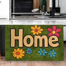 1 pieza Falda de mesa de terciopelo corto de poliéster con estampado floral verde hierba, cortina colgante conveniente para gabinetes de cocina, decoración ideal para el hogar en la cocina, lavandería, armarios de almacenamiento, también adecuada para cortinas de ventana - Multicolor - Ver 9
