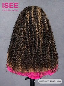 ISEE Hair Wear Go 半頭套假髮 捲曲波浪 彈性貼合 3合1抽繩式 半頭套假髮 挑染漸層 初學者適用 180%密度 16-28吋 原色處女髮 - S1/27 - 查看 5