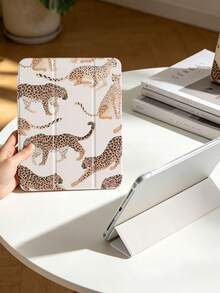 1 件装米色底豹纹印花平板电脑保护套，兼容 iPad Mini 4/Mini 5/Mini 6/Mini 7/Air/Air 2/9.7/10.2/10.5/Air 4/Air 5/10.9/Pro 11 英寸/第十代/Air 11 英寸 (M2)-2024/Pro 11 英寸 (M4)-2024/Air 11 英寸 (M3) 2025/(A16) 11 英寸第十一代 2025/Air 8 (M4)2026 (11 英寸)，Galaxy Tab A8 10.5 英寸 2022。内置笔槽，三折支架，TPU 软边保护，磁吸式睡眠/唤醒功能，简约/创意/趣味/个性化平板电脑保护套。 - 彩色 - 查看 8