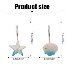 12 chiếc móc treo kiểu biển, móc sắt chắc chắn, chống thấm nước và chống gỉ, kiểu Địa Trung Hải mang đến không khí biển cả, vật dụng và quà tặng mùa hè được đề xuất. - Nhiều màu - Xem 4