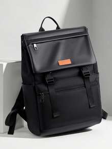 1pc Men's Contrast Color 15.6 Inch Waterproof Business Travel Student Laptop Backpack - Multicolor - View 4