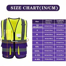 Pink Reflective Safety Vest For Women, Working Safety Gear With Strips, High Visibility Work Vest For Construction, Medium - 黃紫色 - 查看 2