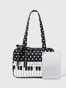 Simple Stylish Polka Dot Piano Bag, Niche Design Lace Popular Handbag, Exquisite Multifunctional Shoulder Bag, Suitable For Date Shopping Collocation - Multicolor - View 7