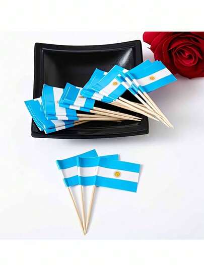 Cờ Argentina cắm bằng tăm - Cờ mini trang trí bánh cupcake hình cờ Argentina. Trang trí tiệc theo chủ đề cho sinh nhật, tiệc cocktail, đĩa trái cây và bánh ngọt. Lý tưởng cho tiệc buffet, trang trí bánh, thẻ món khai vị BBQ, tiệc sinh nhật và các sự kiện đặc biệt.