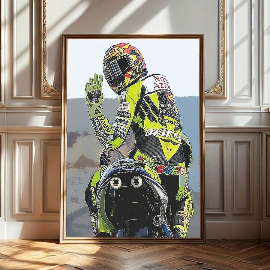 1pc Frameless Motorcycle Racing Poster And Print Wall Art Sports Car Motorcycle Canvas Painting Decor For Living Room Home - Multicolor - View 1
