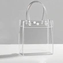 Tas Kado PVC Transparan Anti Polusi yang Dapat Digunakan Kembali dengan Logo Teks Kustom dan Pegangan Cincin Putih - Cocok untuk Kemasan Kado Pernikahan, Ulang Tahun, Pesta Natal, Tas Tote PVC Kapasitas Besar, Cocok untuk Permen, Acara Bisnis, dan Kado Liburan (Bukan Kertas) Tas Tote Plastik PVC Transparan untuk Suvenir - MultiWarna - View 13
