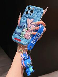 This Disney Stitch Lanyard Phone Case Is Fully Covered In TPU Material. It's Shockproof, Lightweight, And Compatible With IPhone17/16/11/13/15/15 Plus/15 Pro/15 Pro Max/12/14 Pro Max/11 Pro Max/12 Pro/12 Pro Max/13. This Phone Case Makes A Popular Birthday Gift Or Business Gift; It's Durable, Stain- And Fingerprint-Resistant, And Suitable For Both Men And Women. The Set Also Includes A Mickey Mouse Phone Case And A Stitch Plush Bracelet. It's A Perfect Gift For Friends And Family. This Stylish Phone Case Is Fun, Lightweight, And Durable. IPhone17 Pro Max Phone Case, Angel Phone Case. - 白色 - 查看 2