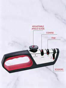 Best 2026 Mother's Day Gift, 1 Knife Sharpener, 4 Adjustable Sharpening Angle, Coarse & Fine Knife Sharpener With Adjustable Angle Guide, Pocket Knife Sharpener, Handheld Knife Sharpener For Kitchen Knives, Scissors (BLACK)-Revitalize Your Knives, Effortlessly Tackle Any Kitchen Challenge! Achieve Professional Sharpness At Home. Enhance Your Cooking Experience With Precision And Ease - 酒紅色 - 查看 6