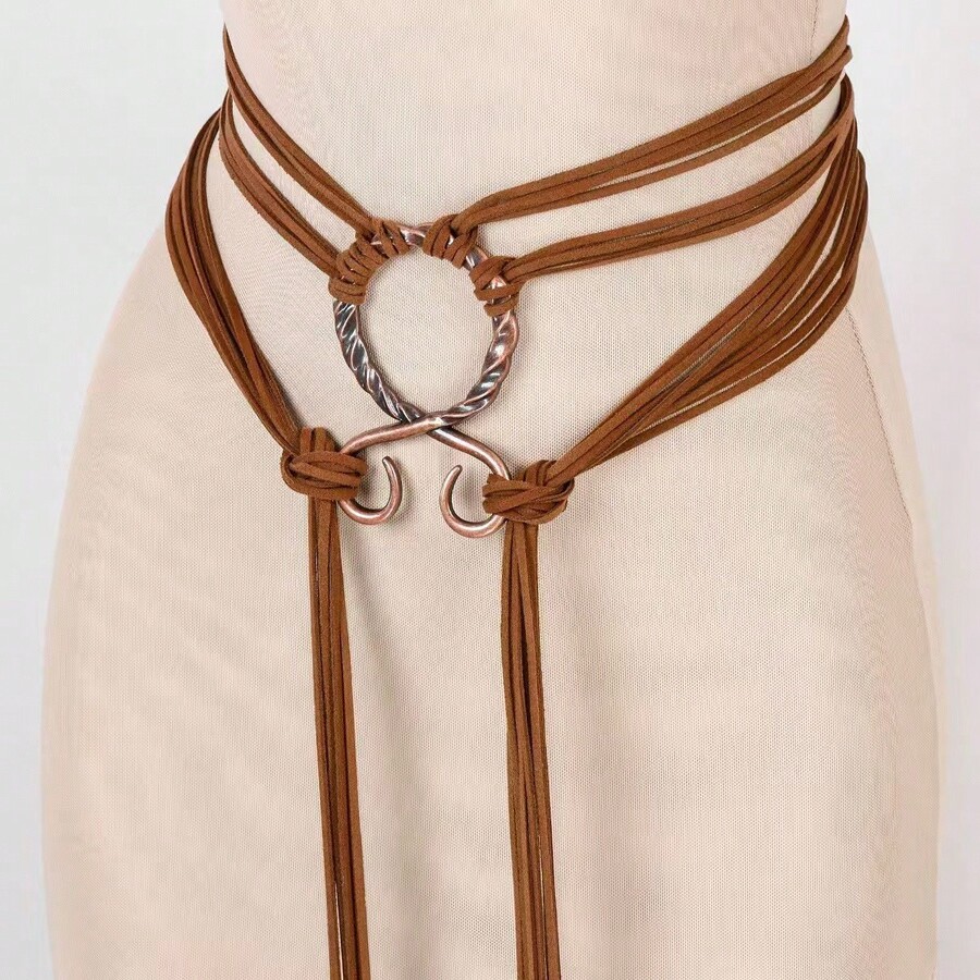 1 pieza Cinturón de cuerda anudado de talla grande, adecuado para mujeres, cadena de cintura estilo nórdico bruja, cinturón de cintura diagonal de trol, accesorio de chamán pagano vikingo, cuerda de cintura estilo bohemio renacentista, cuerda de cintura DIY - D - Ver 1