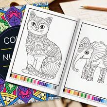 32 Pages Color By Number Coloring Book: Relax & Mindful Patterns, Complete Coloring By Following Numbered Cues, 32 Pages Designs, Relaxation And Focus Patterns, High-Definition Paper, Can Be Used As A Birthday/Festival Gift, Suitable For 4 Seasons - Black - View 10