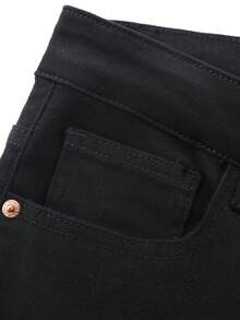 Men's Bell Bottom Casual Pants - Slim Fit Flared Trousers, Solid Black Streetwear Pants For Daily Wear - 黑色 - 查看 6