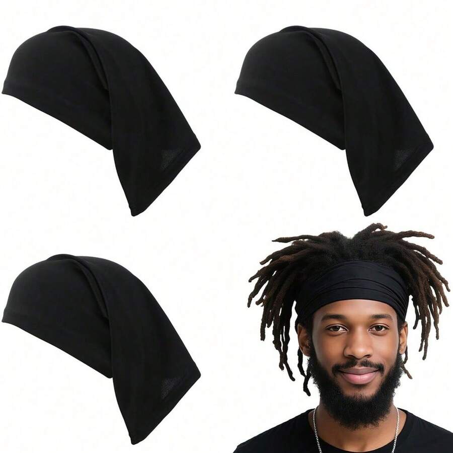 1pc  Dreads Cap, Loc Sock, Dreadlock Caps For Men, Soft And Comfortable, Tube Dreadlock Cap Elastic For Men & Women, Black - 彩色 - 查看 1