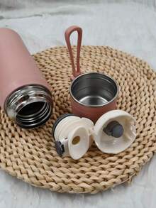 不锈钢真空保温水瓶，优质背带，大容量，简约设计，便携 - 彩色 - 查看 6