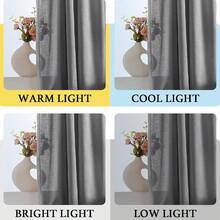 1pc Beige Striped Linen Curtain Tie-Up Roman Shade Chic Semi Sheer Curtain For Kitchen Bathroom Small Windows - Multicolor - View 5