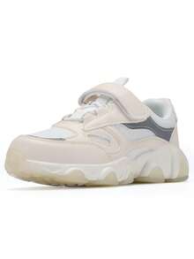 1 Pair White Casual Sports Sneakers, Suitable For Boys And Girls - White - View 2