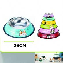 Stainless Steel Pet Bowls, Large Diameter, Non-Slip, Durable Cat Bowls, Pet Water Dispensers, Wholesale Pet Supplies, Dog Bowls - 26CM - View 1