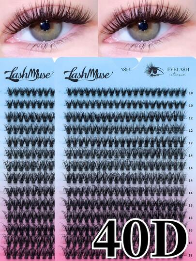 14 Pairs 40D European And American Style False Eyelashes, 280 Clusters High Capacity, D Curl, 10-18mm Mixed Length, Easy For Beginners, Quick DIY Application Saves Makeup Time, Soft Texture Reusable, Suitable For Daily, Party, Gift For Girlfriend, Festival