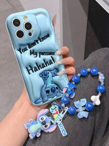 Disney Has Authorized, Phone Case - Chain Set, The Stitch Lilo & Stitch 3D Phone Case Plus A Silicone 3D Stitch Bracelet With Metallic Ring Removable Bracelet, Stitch And Angel Pattern, Compatible With Iphone 17/16/15/14/13/12/11/XS/XR/X Plus Pro Max, A Stylish Cartoon Phone Case, The Perfect Gift Choice, Phone Protection, Durable Phone Cover, Great Gift For Friends And Family - 白色款式B - 查看 3