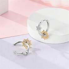 1 Đôi bông tai nữ bằng bạc Sterling S925 chất lượng cao, không gây dị ứng, thiết kế hình trăng sao, thích hợp làm quà tặng cho đám cưới, tiệc tùng, sinh nhật, ngày lễ hoặc quà tặng đôi. - KJE022 - Xem 7