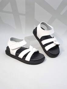 1 đôi sandal đế rỗng hình chữ H tối giản dành cho bé gái, thích hợp cho phong cách thường ngày và mùa hè. - trắng - Xem 6