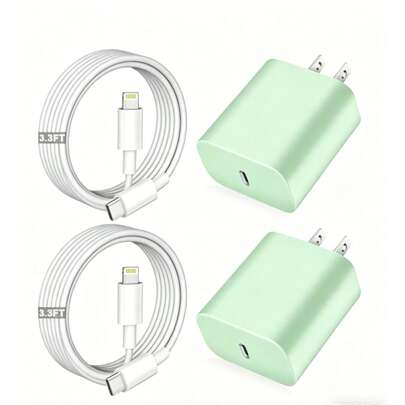 20W PD快充USB-C电源适配器套装，MFi认证Type-C转Lightning数据线，适用于全系列手机，家用及旅行快充套装