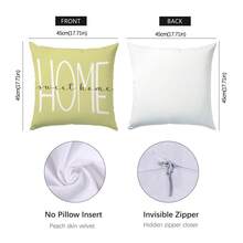 6pcs Simple Daily Yellow Geometric Leaf Monstera Pillow Covers, Single-Sided Printed Peach Velvet Material, 45*45CM Cushion Covers Suitable For Modern Minimalist Sofa Living Room Decor, Gift, Party Decoration - Multicolor-6PC - View 2