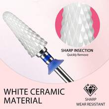 1pc Ceramic Nail Drill Bit, Manicure Tool - Baby Blue - View 5
