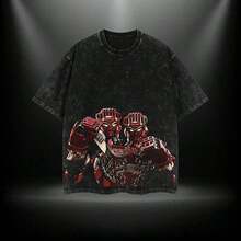 COLLECTION Real Steel Sweater & Tshirt & Hoodie Menswear Atom Noisy Boy Zeus Twin Cities Midas Gift For Movie Fans Top Apparel Classic Oversized Seamless Simple Straight Man Designer Shirts Men's Regular Fit Floral Print Tee Heavyweight Cotto,Cosplay - Black - View 10