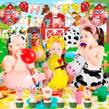 Decoraciones de Animales de Granja,35pcs Decoración de Fiesta de Cumpleaños de Granja Inc Granja Fiesta de Cumpleaños Decoracion Globos Banner&Globos Animales etc Suministros de Fiesta Granero Granja - 1 - Ver 6