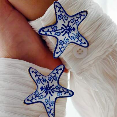 1pc/2pcs Vintage Star Cuff Link Cover, Decorative Buttons, Clothing Accessories, Gift And Party Decoration