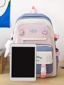 Set Ransel Pasangan Multifungsi Kapasitas Besar, Minimalis, Serbaguna, Nyaman, dan Cocok untuk Perjalanan, Termasuk Tas Selempang, Dompet, dan Tempat Pensil (Aksesori Tidak Termasuk) - MultiWarna - View 4