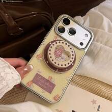 Ốp lưng điện thoại GUCADI mạ vàng, nam châm, màu kem mờ hình gấu + vàng mờ, tương thích với Apple 17 Pro Max, 16 inch. Hình gấu mạ vàng màu kem, phù hợp với các mẫu 15, 13 inch. Dễ thương và quyến rũ, sáng tạo, hình học, phong cách hoạt hình, độc đáo, sang trọng nhẹ nhàng, phong cách . - Vàng - Xem 11