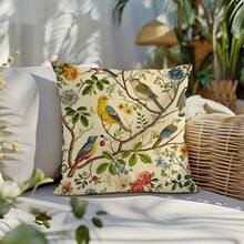1 Stück Blumen- und Vogel-Kissenbezug - Geeignet für alle Jahreszeiten, beidseitiger Druck, passend für die Dekoration verschiedener Räume wie Wohnzimmer, Schlafzimmer, Arbeitszimmer und Autos (ohne Kissenkern) - Verschiedenfarbig - Übersicht 6