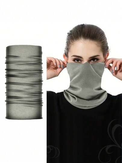 1 PC Lightweight Spring Summer Breathable Solid Color Neck Gaiter - UV Protection Magic Headband For Outdoor Sports & Cycling, Face Mask & Neck Warmer