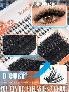 FQBFQB 300/275片假睫毛,D型卷翘浓密款,3种款式:20D+30D+40D,60D+80D+100D,下睫毛+80D+100D尖头睫毛,DIY浓密蓬松眼妆,可重复使用,适用于舞台、婚礼、户外、日常、音乐派对等场合,睫毛簇,假睫毛簇,单根睫毛,假睫毛,浓密睫毛,带尖头睫毛 - D - 查看 3
