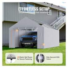 Carport Canopy Cover 12x20 Ft Side Wall Replacement - Waterproof UV Protection - A - View 4
