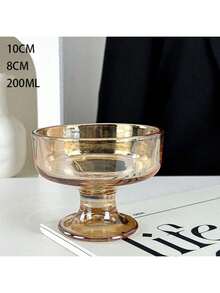 冰淇淋杯、甜点碗、精美玻璃高脚杯、大玻璃杯、家居用品、冰淇淋布丁碗、酸奶杯、燕麦杯、多用途厨房玻璃杯、生日饮具、婚宴玻璃杯。 - 彩色 - 查看 10