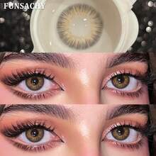 FUNSACHY 1副近视眼镜（0~-8.00度）专为眼妆设计。它们是年抛型眼镜，直径14.0毫米，适合日常佩戴、约会和节日活动。它们可以用来放大眼睛，也可用于万圣节装扮和角色扮演。 - MANILA-BROWN - 查看 4