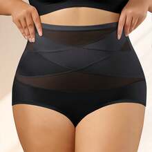 Plus Size Women's High Waist Seamless Body Shaping Pants, Anti Rolling, Hip Lifting, Waist Tight, Flat Belly Spring Sports - Black - View 10